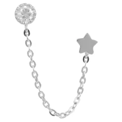 Boucle d'oreille unitaire Royal or blanc-Instant d'Or Hot