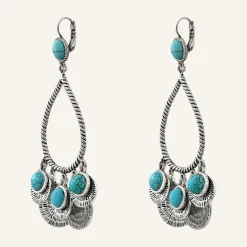 Femme Reminiscence Boucles D'Oreilles^Boucles d'oreilles Arizona Howlite argenté/turquoise