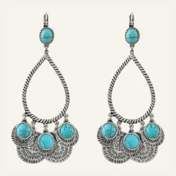 Femme Reminiscence Boucles D'Oreilles^Boucles d'oreilles Arizona Howlite argenté/turquoise