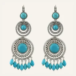 Femme Reminiscence Boucles D'Oreilles^Boucles d'oreilles Arizona Howlite argenté/turquoise