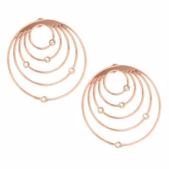 Boucles d'oreilles créoles Orbite GM doré rose-Les Interchangeables Hot