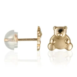 Boucles d'oreilles enfant Ourson or jaune-Instant d'Or Sale