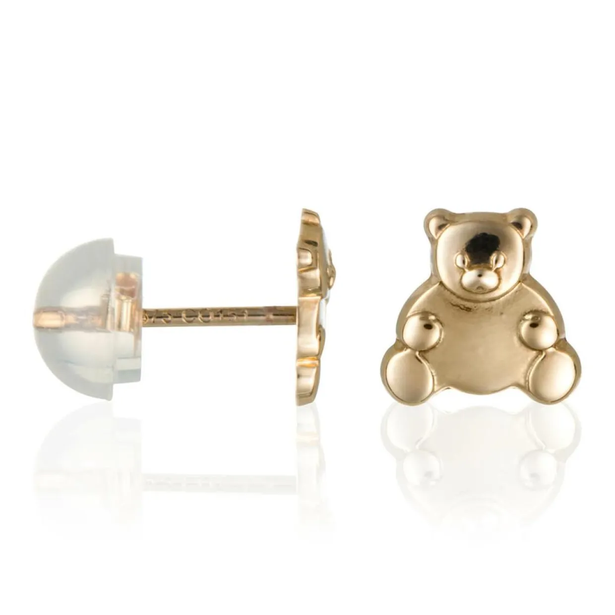 Boucles d'oreilles enfant Ourson or jaune-Instant d'Or Sale