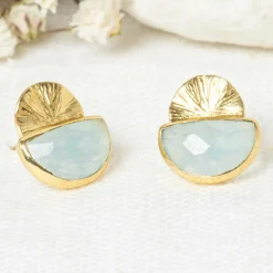 Femme Moonstone Boucles D'Oreilles^Boucles d'oreilles Estela Aventurine en laiton doré