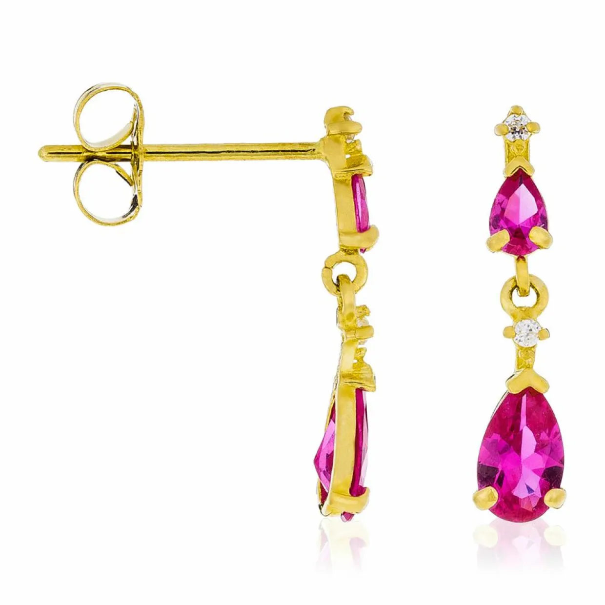 Femme Instant d'Or Boucles D'Oreilles^Boucles d'oreilles Goutte Zircones or jaune