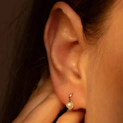 Boucles d'oreilles Goutte Perlée perle blanche or jaune-Instant d'Or Discount