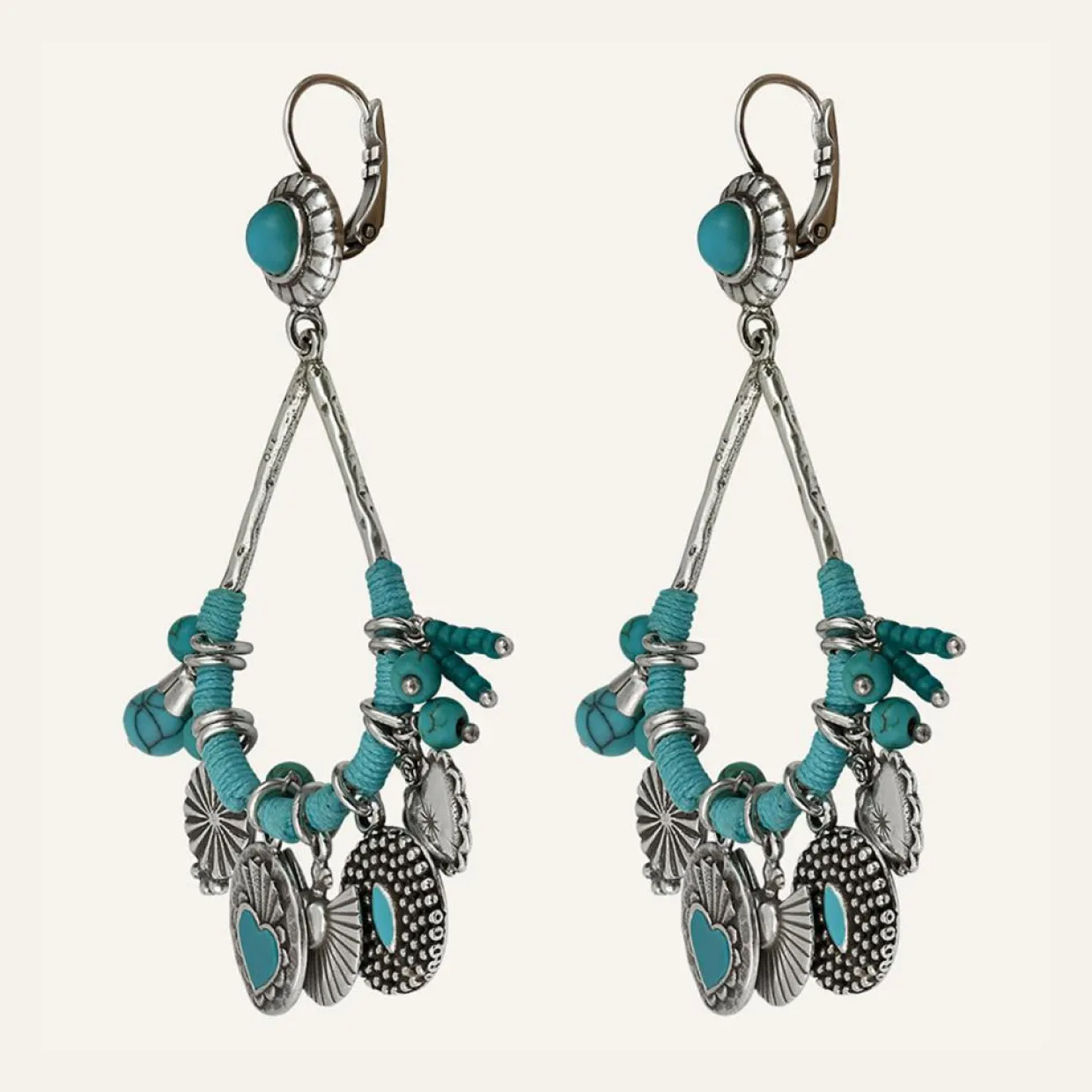 Boucles d'oreilles L'Essence du Coeur Howlite argentées-Reminiscence Best