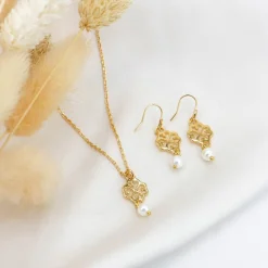 Boucles d'oreilles Moïra en Laiton doré & Perle-Nilaï Paris Hot