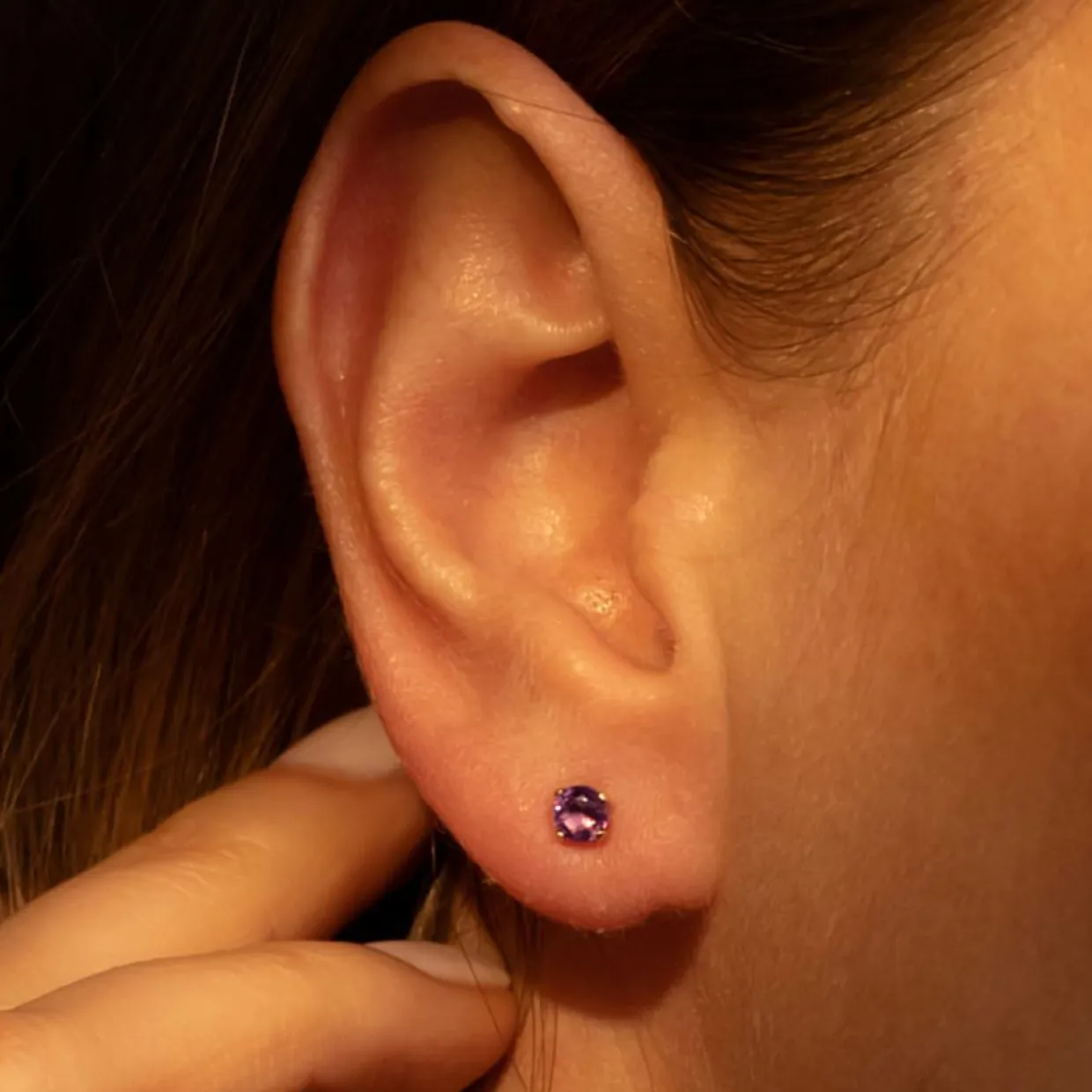 Femme Instant d'Or Boucles D'Oreilles^Boucles d'oreilles Ravissement Améthystes 0.40 ct or jaune
