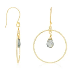 Femme Moonstone Boucles D'Oreilles^Boucles d'oreilles Véro Labradorite en laiton doré