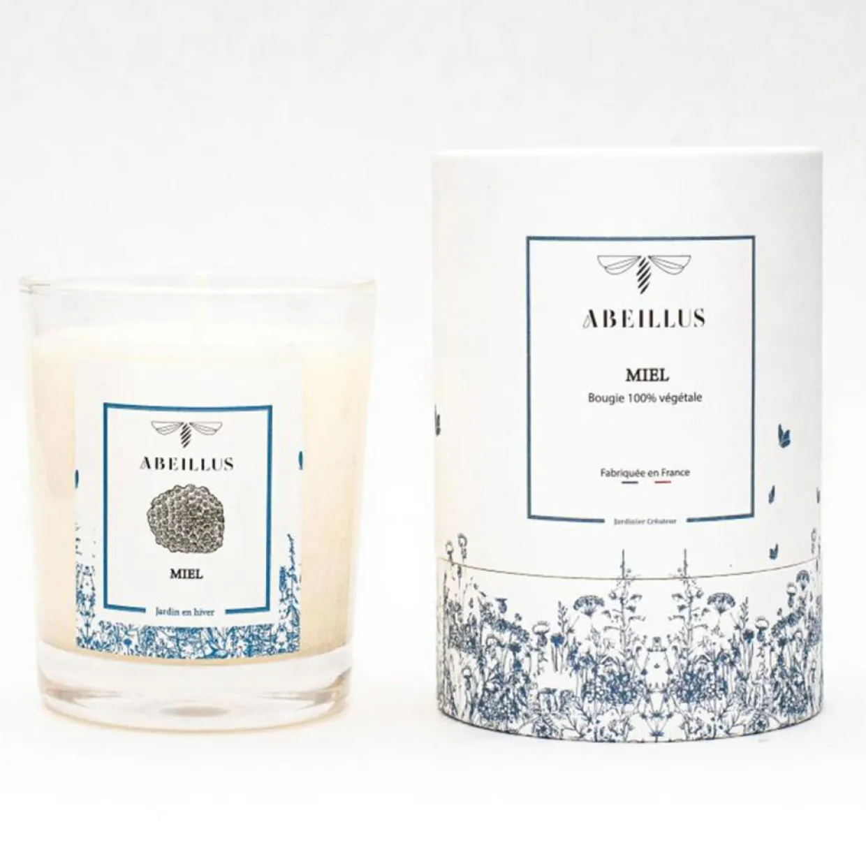 Abeillus Bougies^Bougie parfumée Jardin en hiver Miel ivoire - 45h