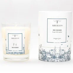 Abeillus Bougies^Bougie parfumée Jardin en hiver Feu de bois ivoire - 45h