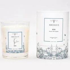 Abeillus Bougies^Bougie parfumée Jardin en hiver Feu de bois ivoire - 45h
