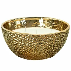 Home Deco Factory Bougies^Bougie Parfumée Martelée dorée - 5 méches - 21x9.5x21 cm