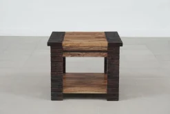 Bout de canapé Bois Massif Acacia Moon Marron - 50x50x40 cm-Bois & Chiffons Discount
