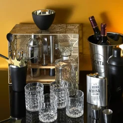 Cook Concept Verres^Bouteille whisky et 4 verres transparente - 9x9x24 cm