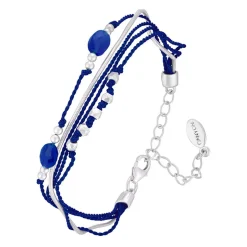 Femme Canyon Bracelets^Bracelet en Argent, Coton & Calcédoine bleue