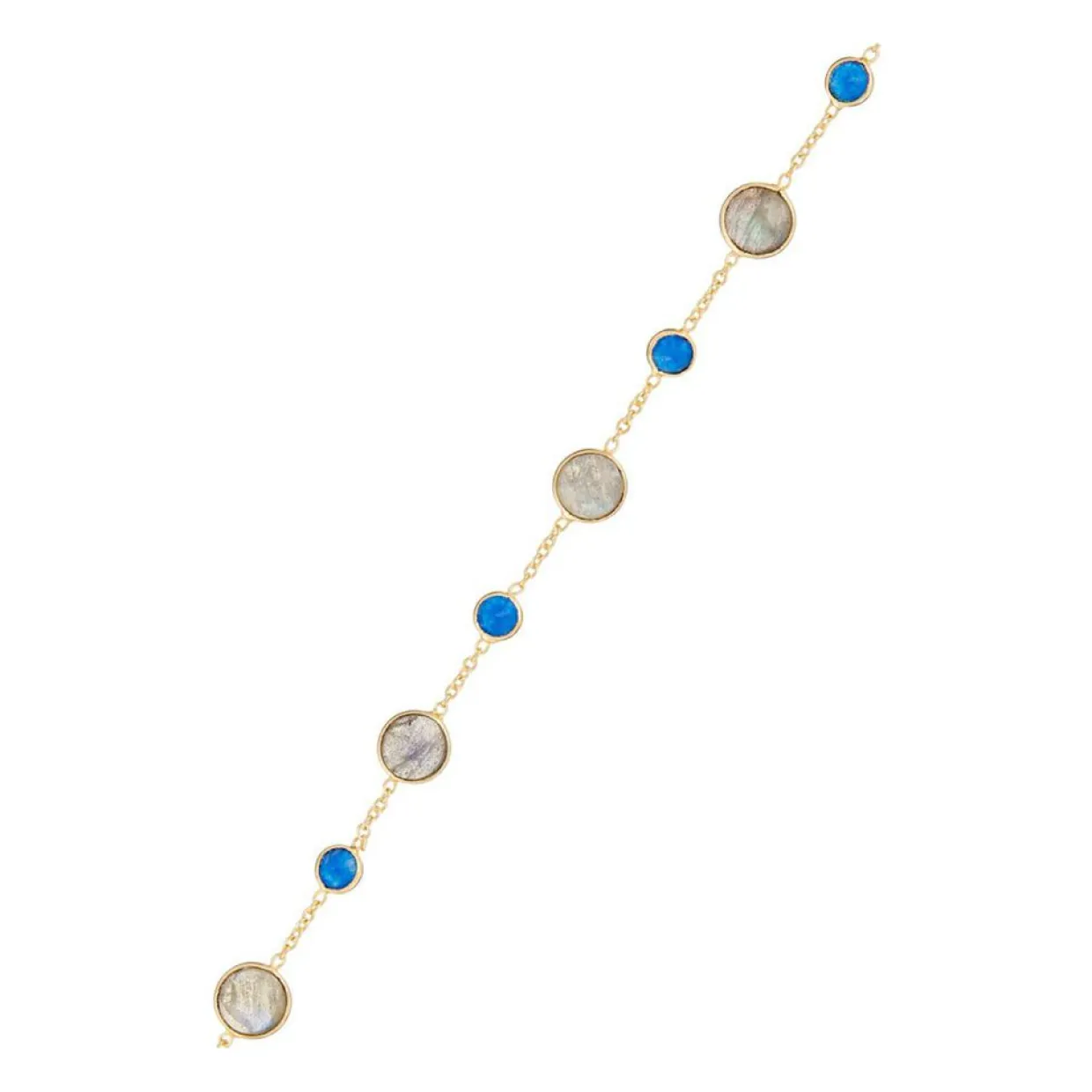 Femme Moonstone Bracelets^Bracelet Neela Labradorite & Jade en laiton doré