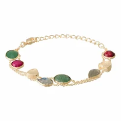 Femme Moonstone Bracelets^Bracelet Théa Labradorite & Aventurine en laiton doré