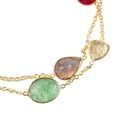 Femme Moonstone Bracelets^Bracelet Théa Labradorite & Aventurine en laiton doré