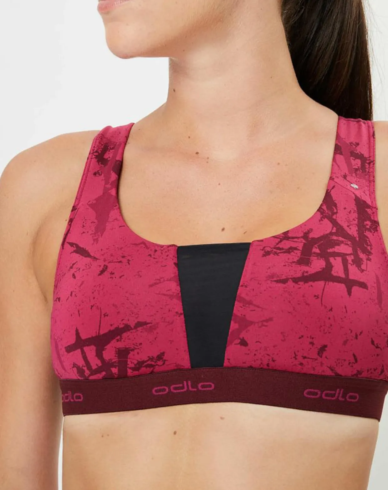Femme Odlo Lingerie, Nuit^Brassière Padded Médium imprimée sangria