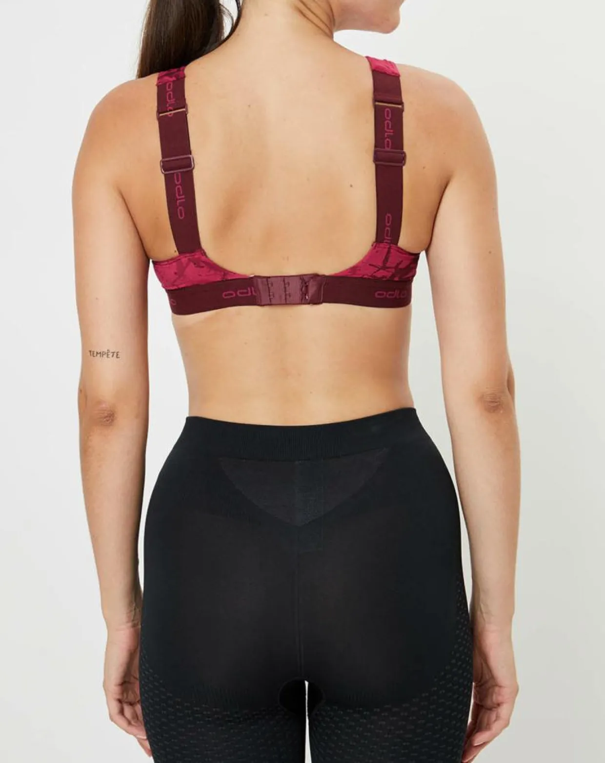Femme Odlo Lingerie, Nuit^Brassière Padded Médium imprimée sangria