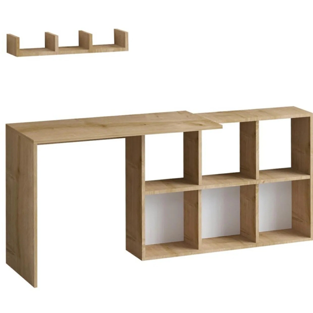 Wooden Art Bureaux^Bureau + etagère blake chêne - 74x145x45 cm