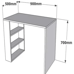 Homitis Bureaux^Bureau Cool blanc - 90x70x50 cm