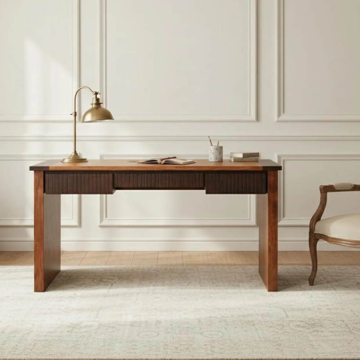 Bois & Chiffons Bureaux^Bureau en bois massif Acacia Moon Naturel - 140x70x76 cm