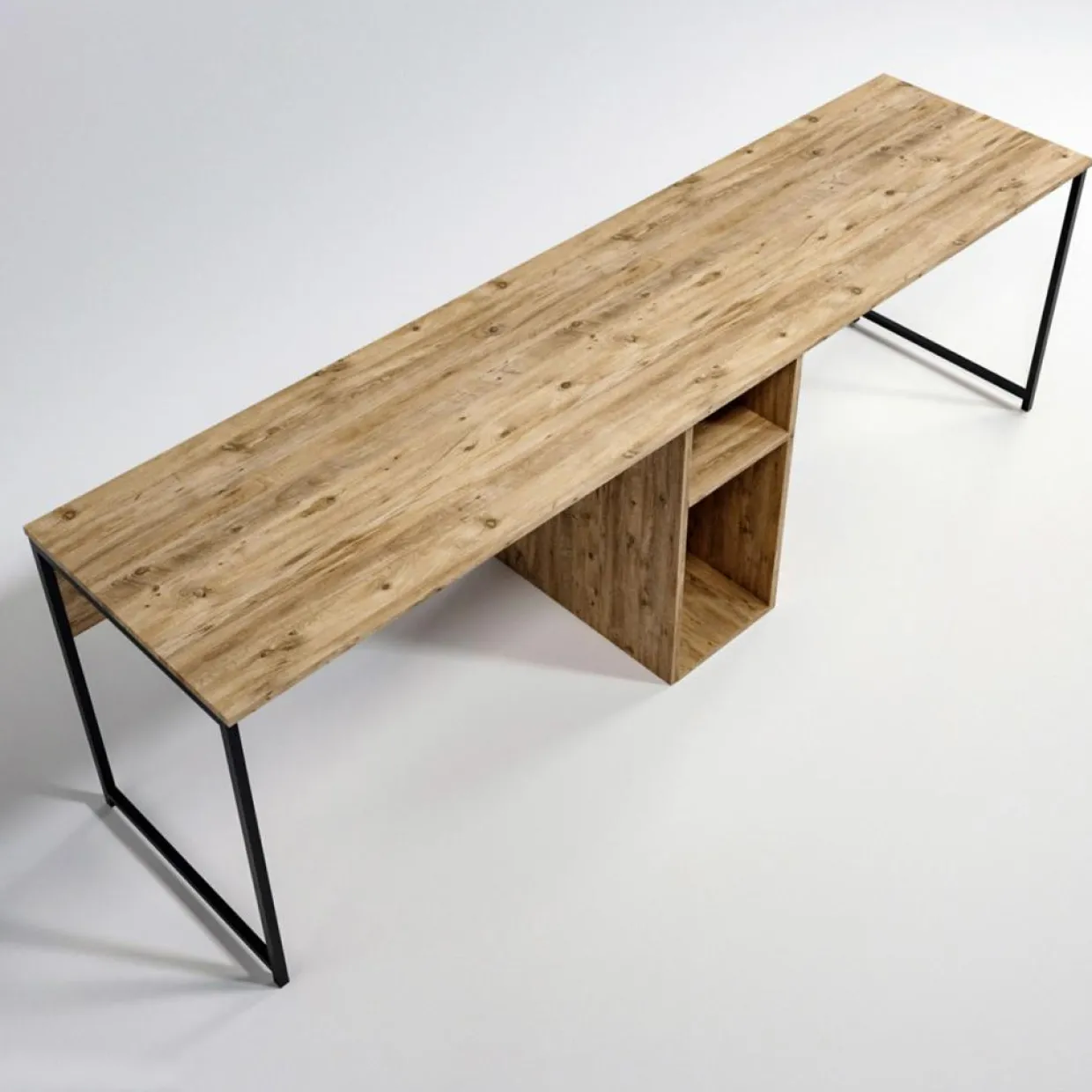 Bureau ikili calisma chêne - 240x74x60 cm-Wooden Art Online