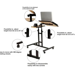 Wooden Art Bureaux^Bureau mobile à roulettes Glen 768 noir - 67x87x45.5 cm