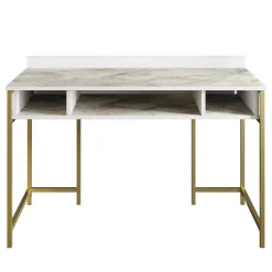 Bureau Tumata doré/blanc - 119.5x62x75.2 cm-Homitis Hot