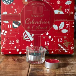 Calendrier de l'avent Photophores & Bougies Parfumées rouge - 21.7x37x4.2 cm-Home Deco Factory Hot