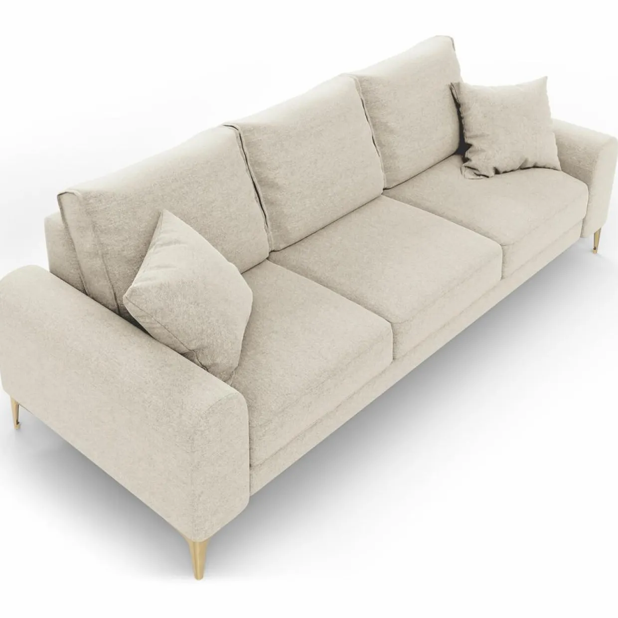 Mazzini Sofas Canapés^Canapé 3 places Madara beige clair - 222x102x90 cm
