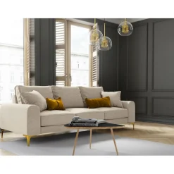 Mazzini Sofas Canapés^Canapé 3 places Madara beige - 222x102x90 cm