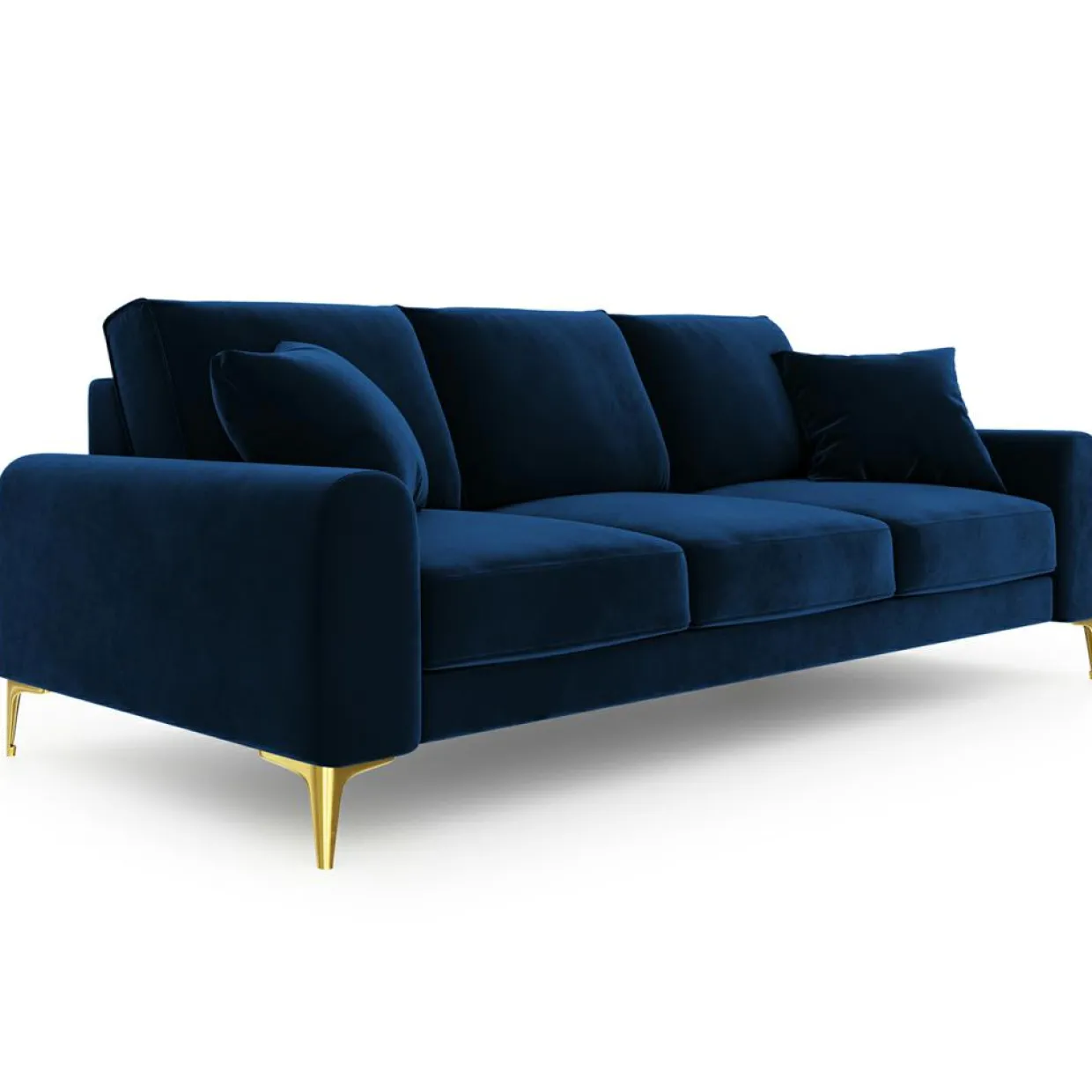 Canapé 3 places velours madara bleu roi - 222x102x90 cm-Mazzini Sofas Hot
