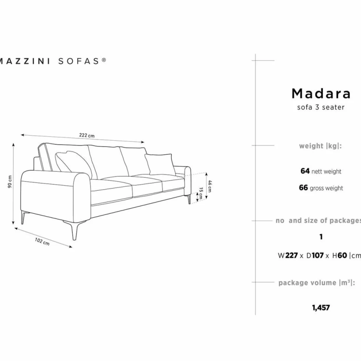 Canapé 3 places velours madara bleu roi - 222x102x90 cm-Mazzini Sofas Hot