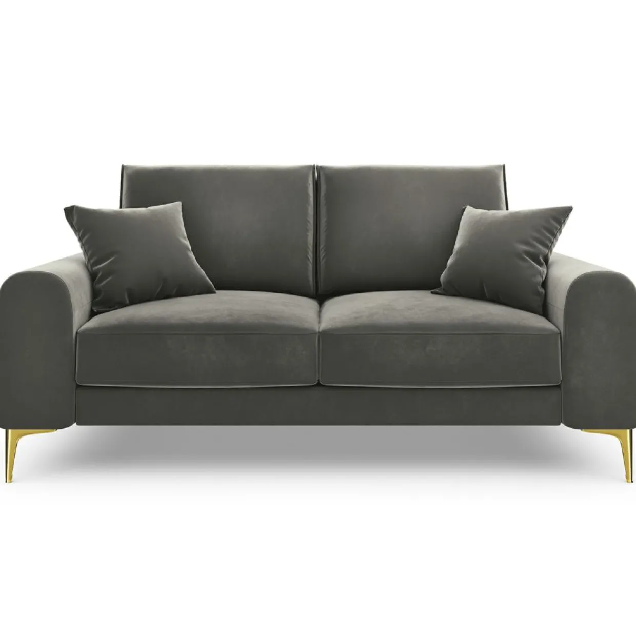 Canapé 2 places velours madara gris - 172x102x90 cm-Mazzini Sofas New