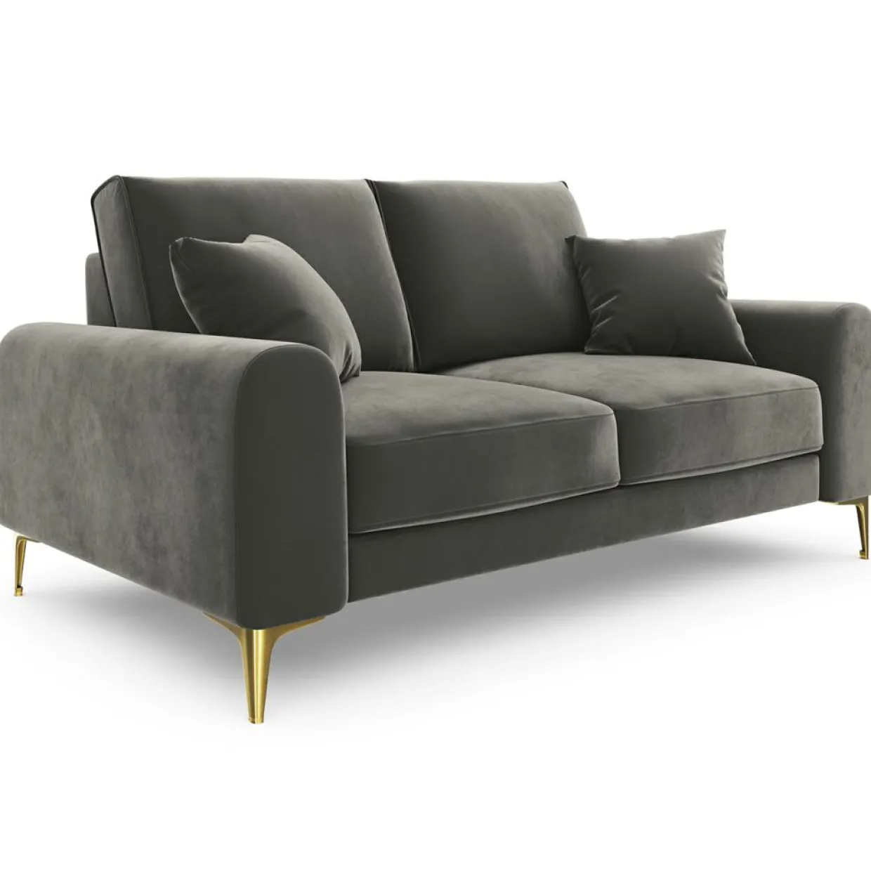 Canapé 2 places velours madara gris - 172x102x90 cm-Mazzini Sofas New