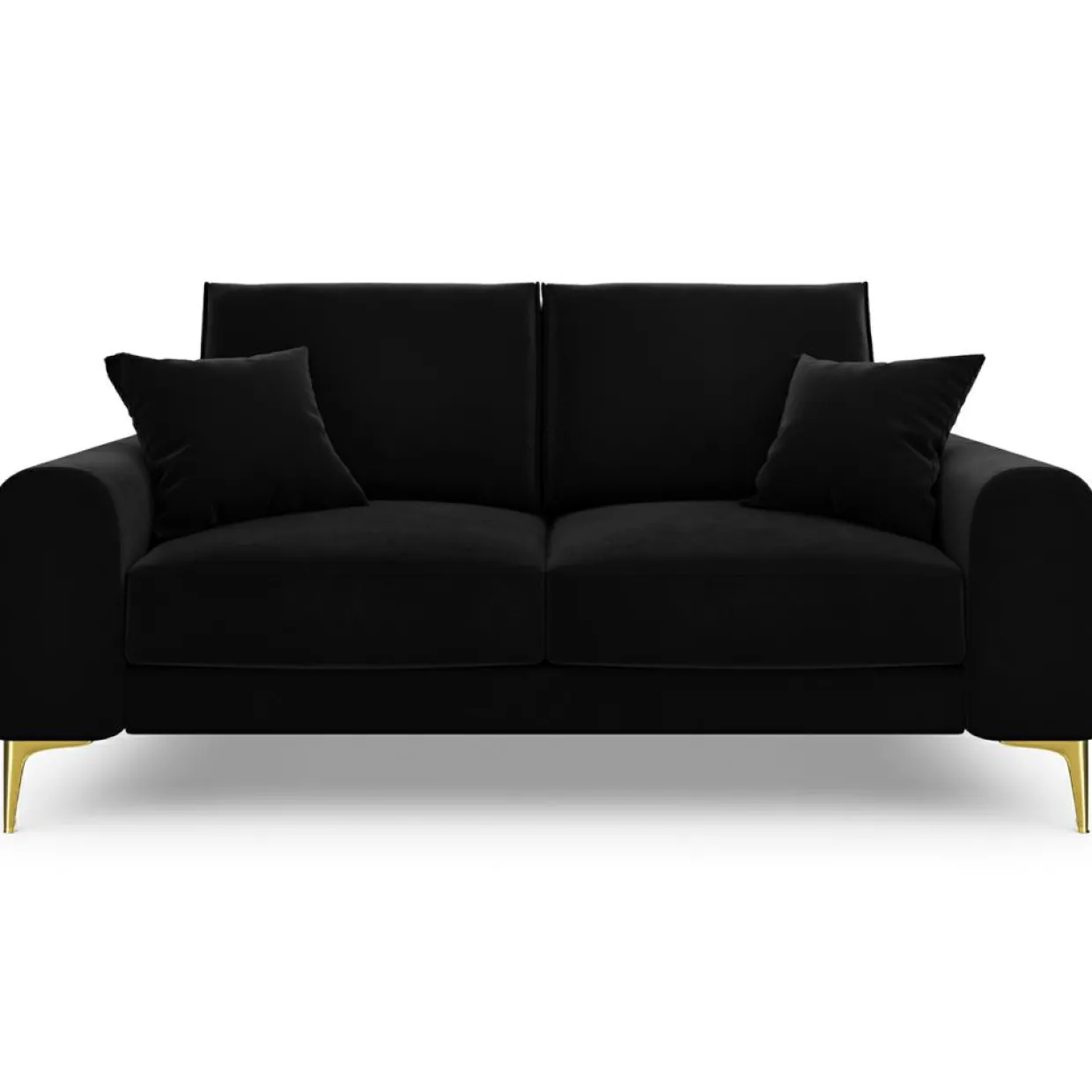 Canapé 2 places velours madara noir - 172x102x90 cm-Mazzini Sofas