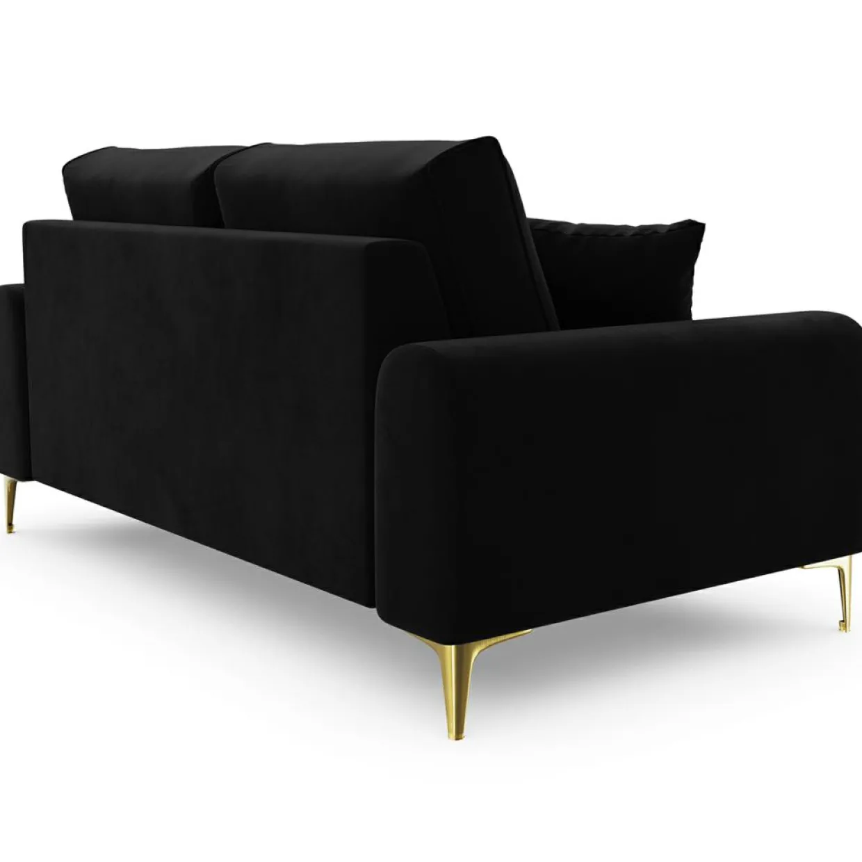 Canapé 2 places velours madara noir - 172x102x90 cm-Mazzini Sofas