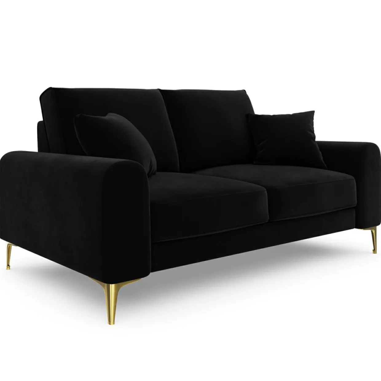 Canapé 2 places velours madara noir - 172x102x90 cm-Mazzini Sofas
