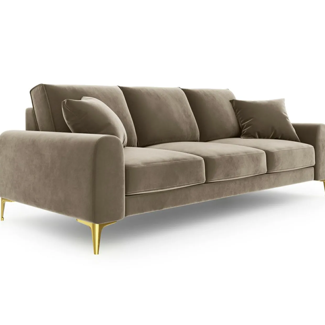 Canapé 3 places velours madara beige - 222x102x90 cm-Mazzini Sofas Outlet