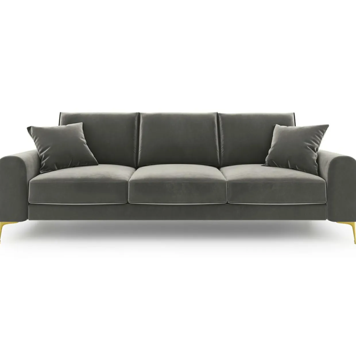 Mazzini Sofas Canapés^Canapé 3 places velours madara gris - 222x102x90 cm