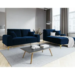 Mazzini Sofas Canapés^Canapé 2 places velours madara bleu roi - 172x102x90 cm