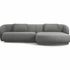 Mazzini Sofas Canapés^Canapé angle droit Linden Chenille 4 Places gris foncé - 289x177x72 cm