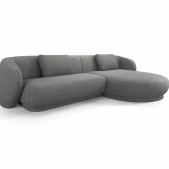 Mazzini Sofas Canapés^Canapé angle droit Linden Chenille 4 Places gris foncé - 289x177x72 cm