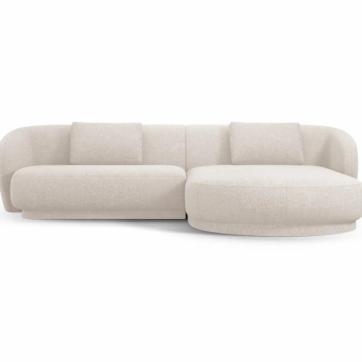 Mazzini Sofas Canapés^Canapé angle droit Linden Chenille 4 Places beige - 289x177x72 cm
