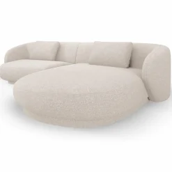 Mazzini Sofas Canapés^Canapé angle droit Linden Chenille 4 Places beige - 289x177x72 cm
