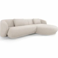 Mazzini Sofas Canapés^Canapé angle droit Linden Chenille 4 Places beige - 289x177x72 cm